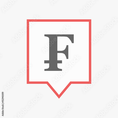 Isolated tooltip with a swiss franc sign