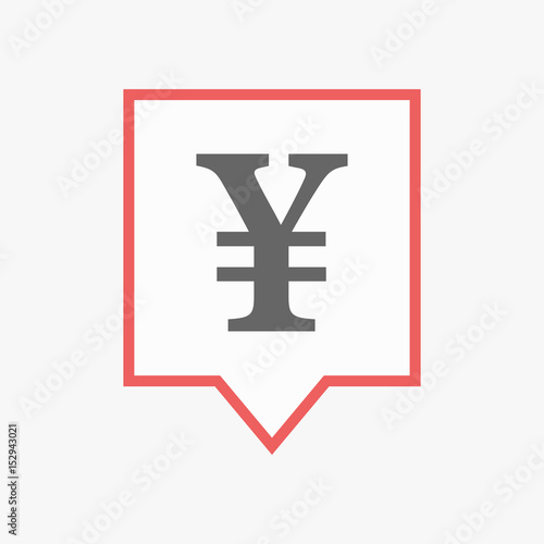 Isolated tooltip with a yen sign