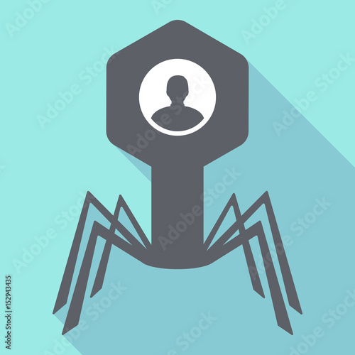Long shadow virus with a male avatar