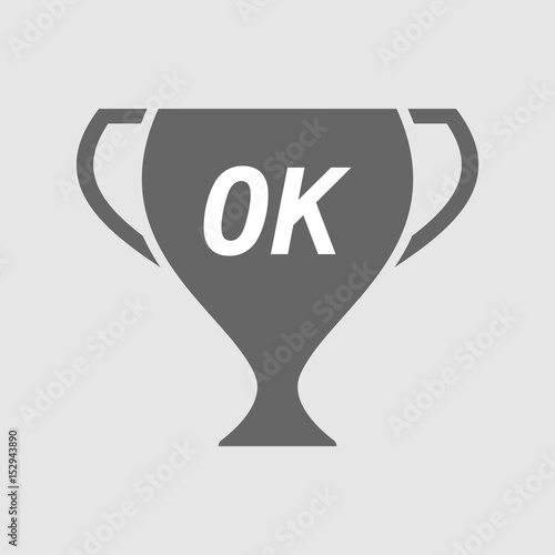 Isolated cup with    the text OK