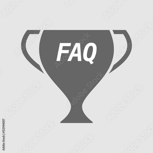 Isolated cup with    the text FAQ