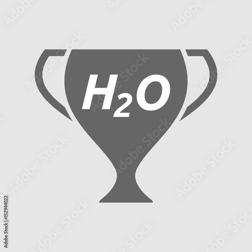 Isolated cup with    the text H2O