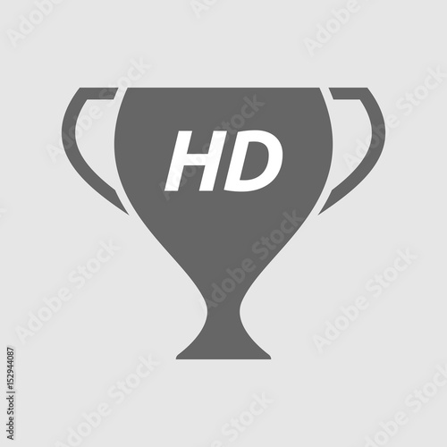 Isolated cup with    the text HD