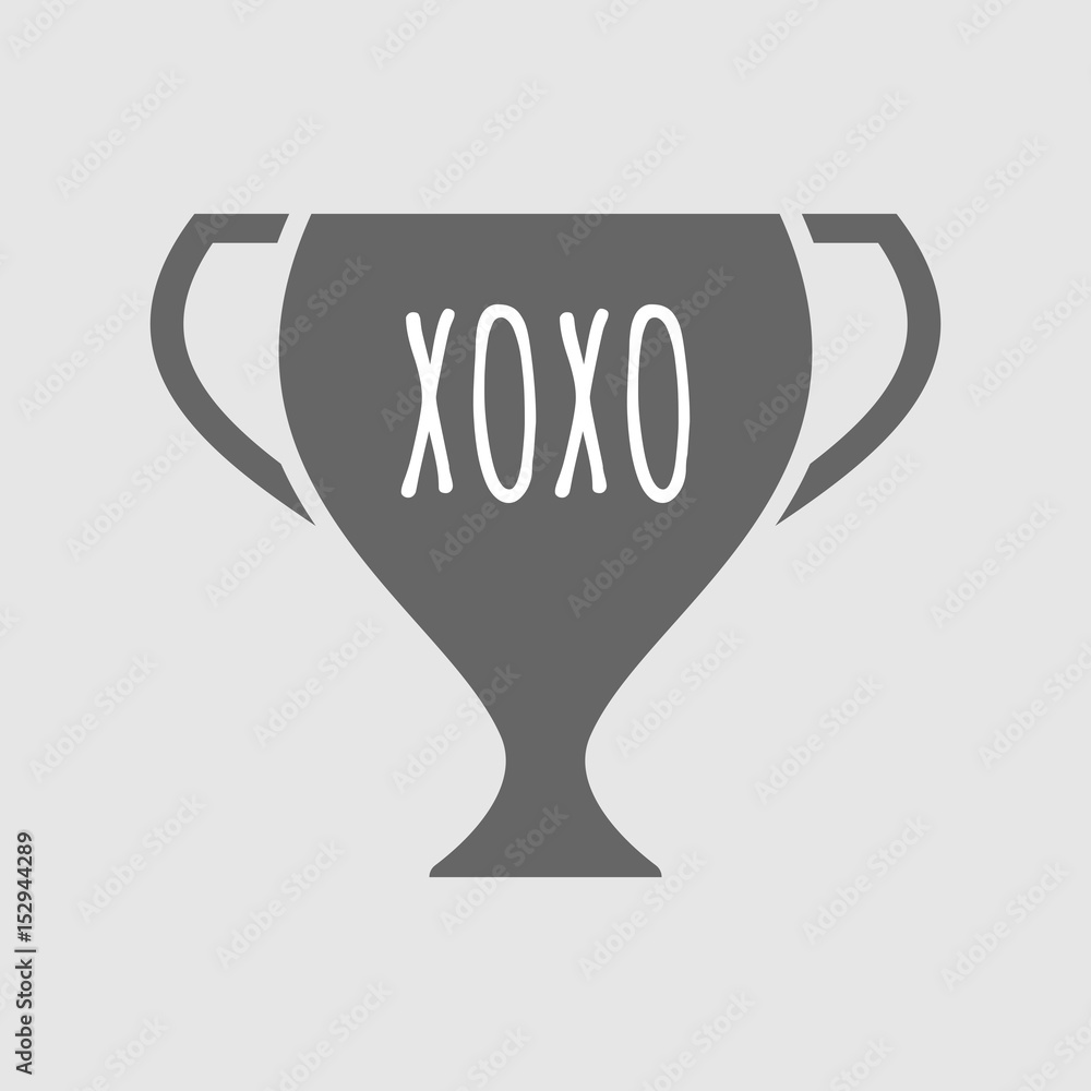 Isolated cup with the text XOXO Isolated cup with the text XOXO