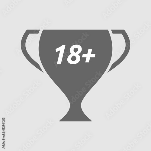Isolated cup with    the text 18+