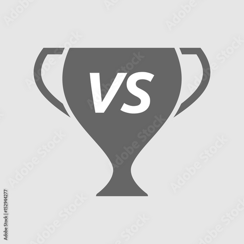 Isolated cup with    the text VS