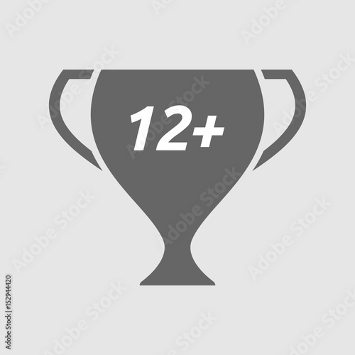 Isolated cup with    the text 12+