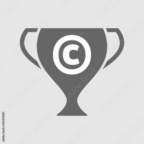 Isolated cup with    the  copyright sign