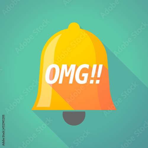 Long shadow bell with    the text OMG!!