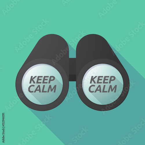 Long shadow binoculars with    the text KEEP CALM