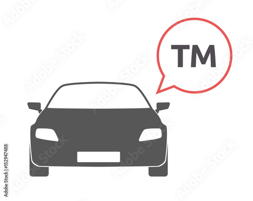 Isolated car with    the text TM