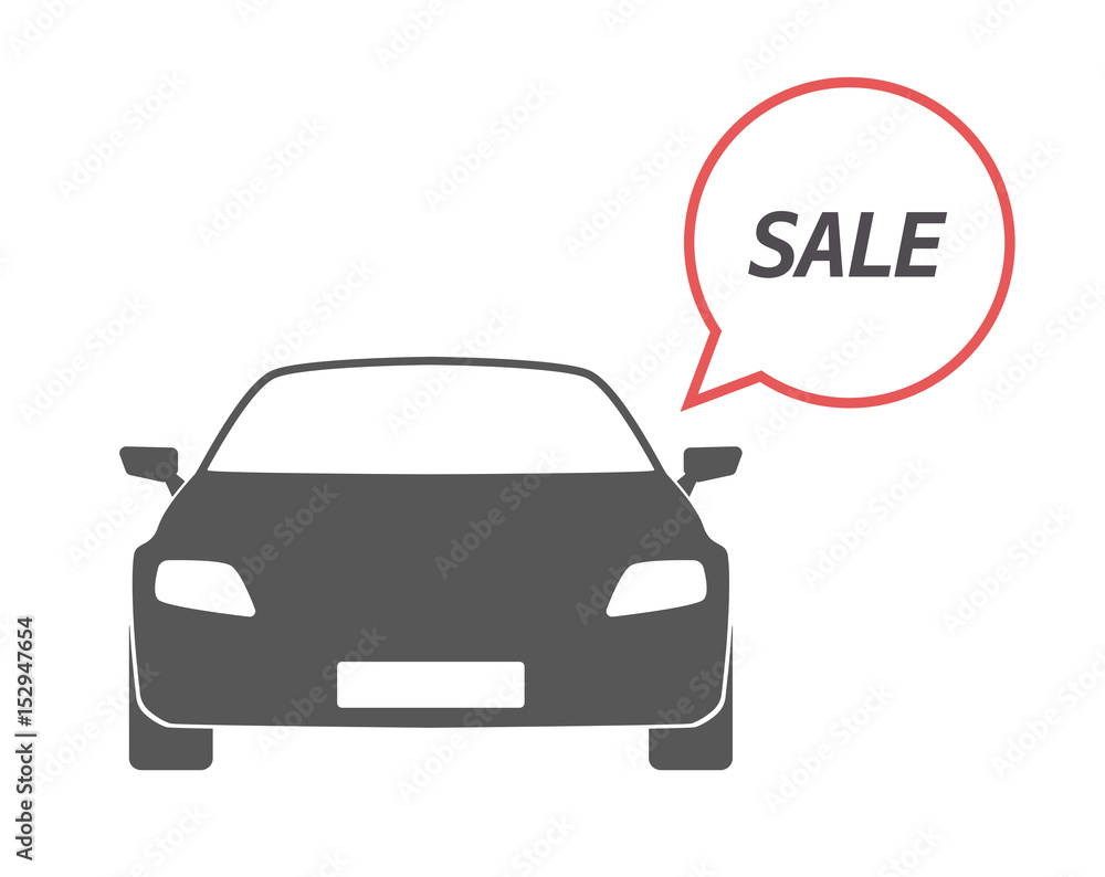 Isolated car with    the text SALE