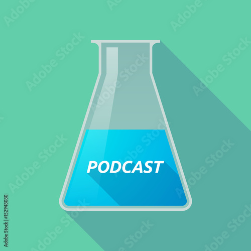 Long shadow tube with    the text PODCAST
