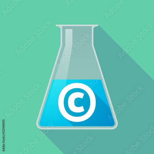 Long shadow tube with    the  copyright sign