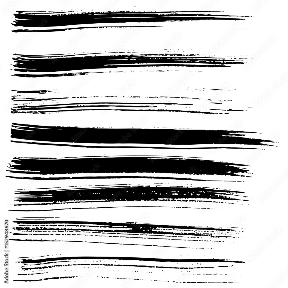 Ink vector brush strokes set. Vector illustration. Grunge hand drawn watercolor texture. Ink vector brush strokes set. Vector illustration. Grunge hand drawn watercolor texture.