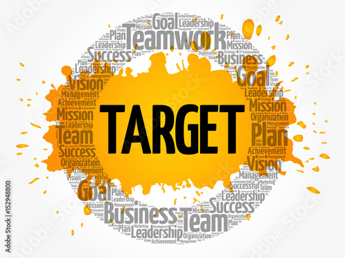 Target word cloud collage, business concept background