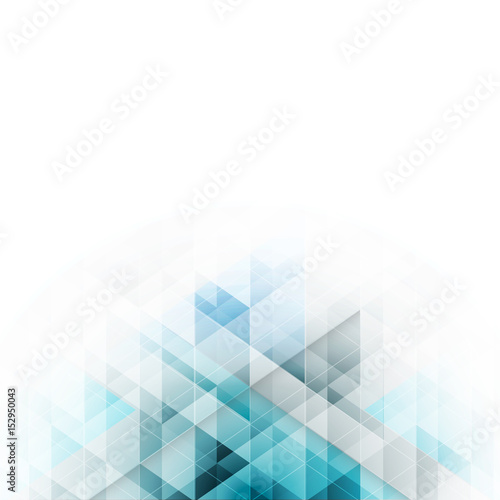 Blue triangles design. Abstract vector background with geometric pattern.