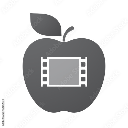 Isolated apple fruit with a film photogram