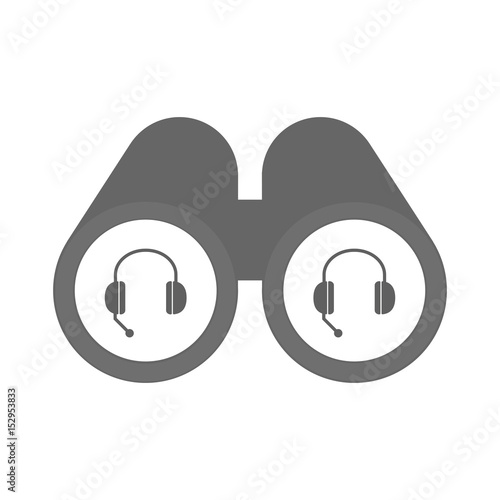 Isolated binoculars with  a hands free phone device