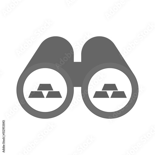 Isolated binoculars with three gold bullions