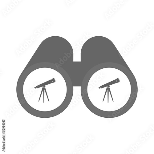 Isolated binoculars with a telescope