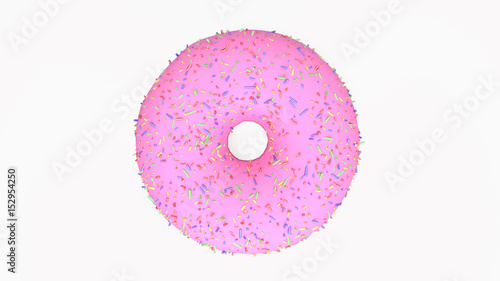 Pink strawberry donut with sprinkles