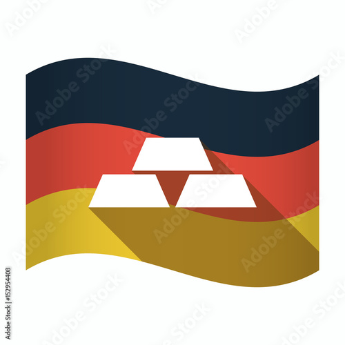 Isolated Germany flag with three gold bullions