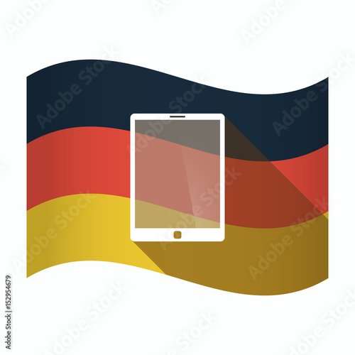 Isolated Germany flag with a tablet computer