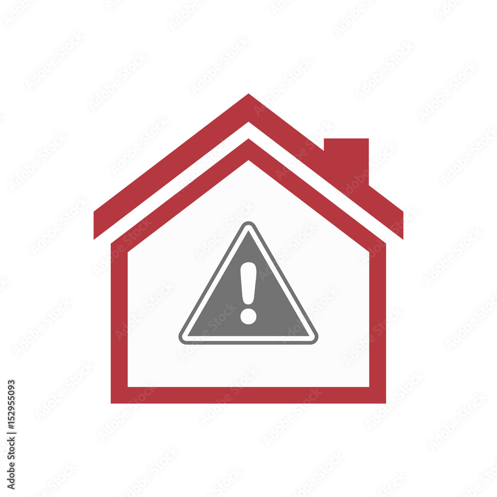 Isolated house with a warning signal Isolated house with a warning signal