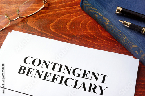 Document with title contingent beneficiary. photo