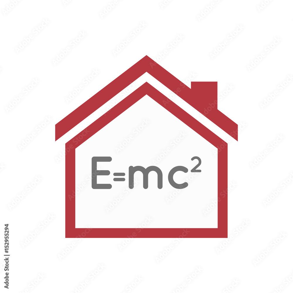 Isolated house with the Theory of Relativity formula Isolated house with the Theory of Relativity formula