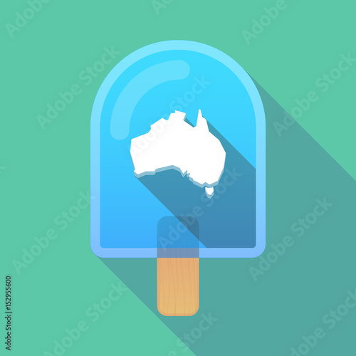 Long shadow ice cream with  a map of Australia