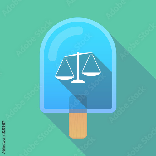 Long shadow ice cream with  an unbalanced weight scale