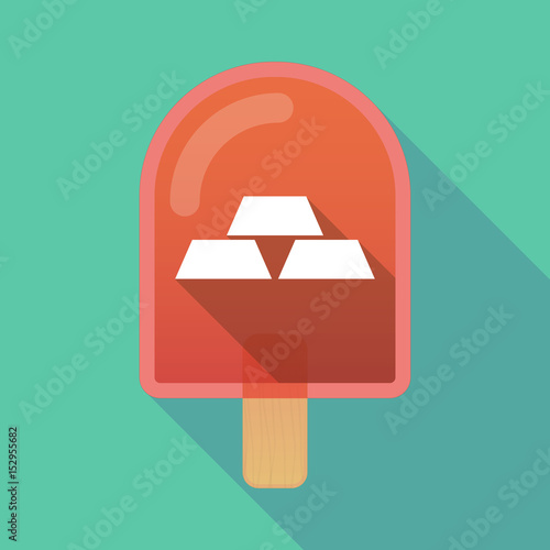 Long shadow ice cream with three gold bullions