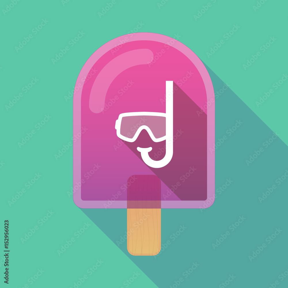 Long shadow ice cream with a diving goggles Long shadow ice cream with a diving goggles