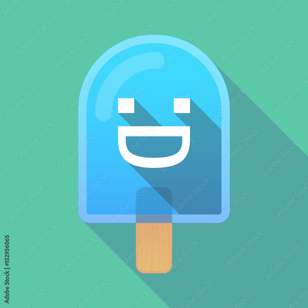 Long shadow ice cream with a laughing text face Long shadow ice cream with a laughing text face