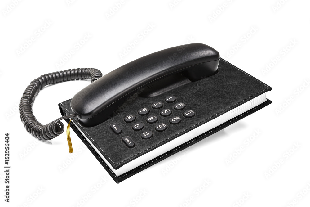 Old office desktop phone with phonebook Old office desktop phone with phonebook