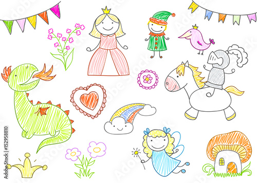 Vector sketches with characters of fairy-tales