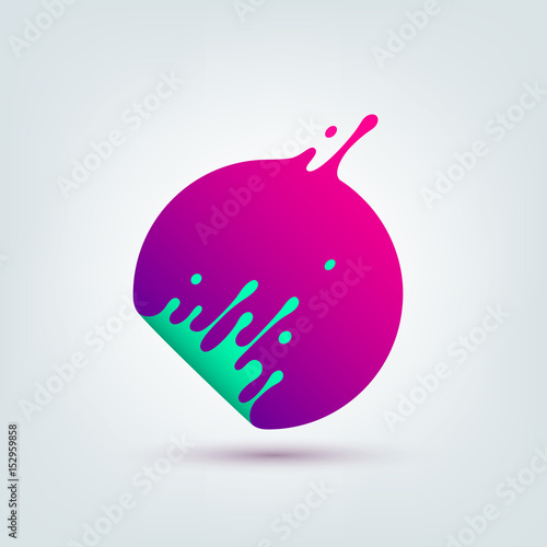 Vector illustration. Abstract colorful circle. Dynamic splash liquid shape. Background for poster, cover, banner, placard. Logo design