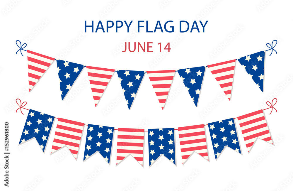 Cute USA festive bunting flags in traditional colors ideal as american holidays banner Cute USA festive bunting flags in traditional colors ideal as american holidays banner