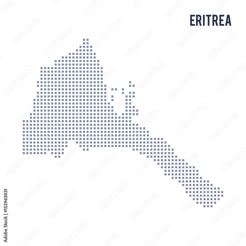 Vector pixel map of Eritrea isolated on white background