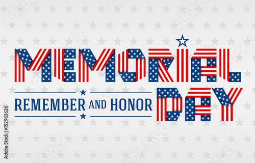 US Memorial Day greeting card. Vector illustration.