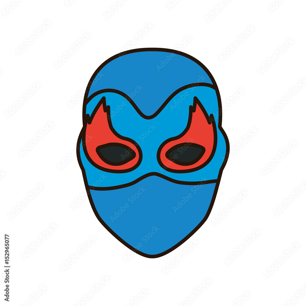 colorful silhouette with faceless female superhero with mask and flame eyes and closed eyes vector illustration colorful silhouette with faceless female superhero with mask and flame eyes and closed eyes vector illustration