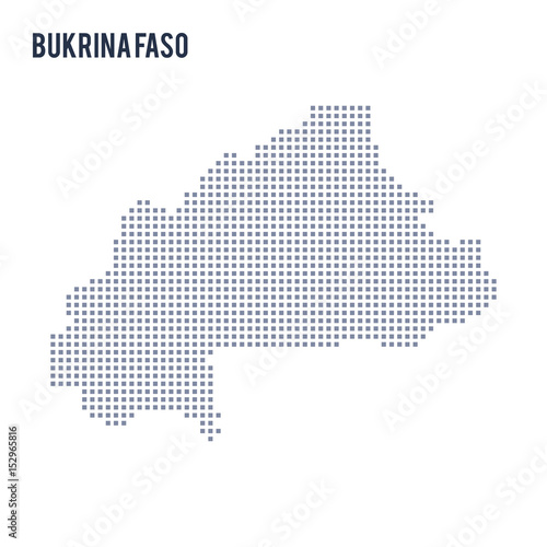 Vector pixel map of Bukina Faso isolated on white background