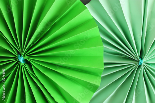 Beautiful green paper decoration  closeup