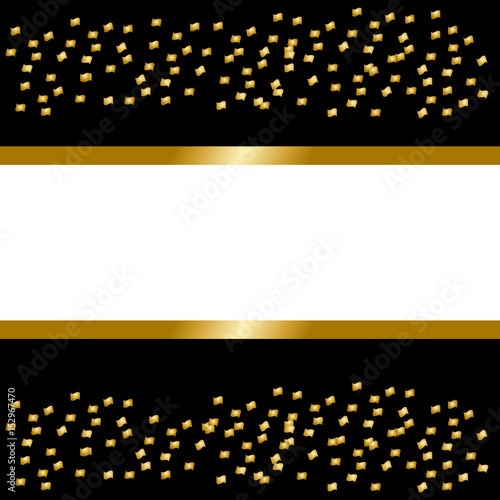Vector banners and cards gold sparkles on black background. Gold background text. Banners voucher, store, present, shopping, sale, logo, web, card, vip, exclusive, certificate, gift, luxury, privilege