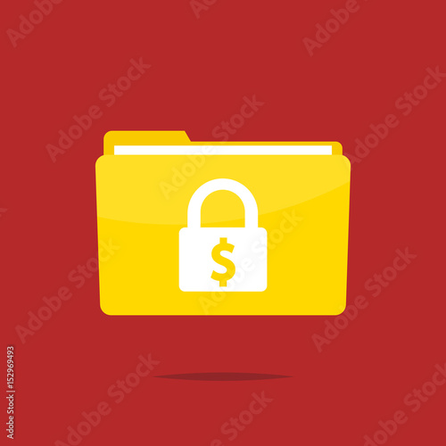 Locked folder ransomware vector illustration
