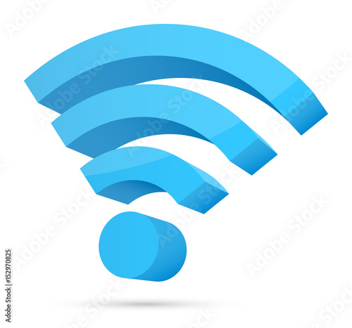 3D Icon Wi-Fi Blue