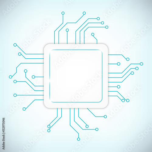 Power processor. Future microcircuit. Vector illustration