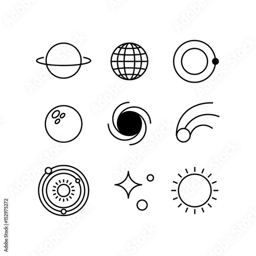 Space line icons